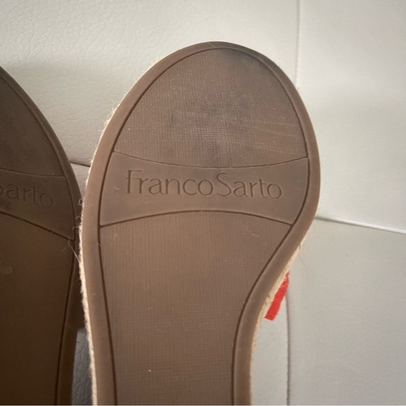 Franco Sarto Celestial Wedge Suede Sandals Orange with silver hardware size 7.5 - Picture 8 of 12